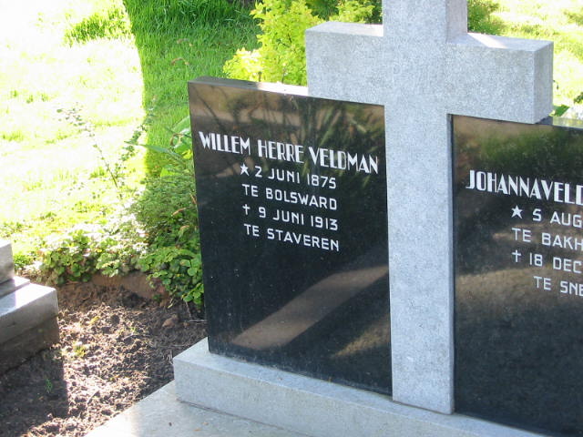 Grafsteen Willem Veldman en Jantje Mous